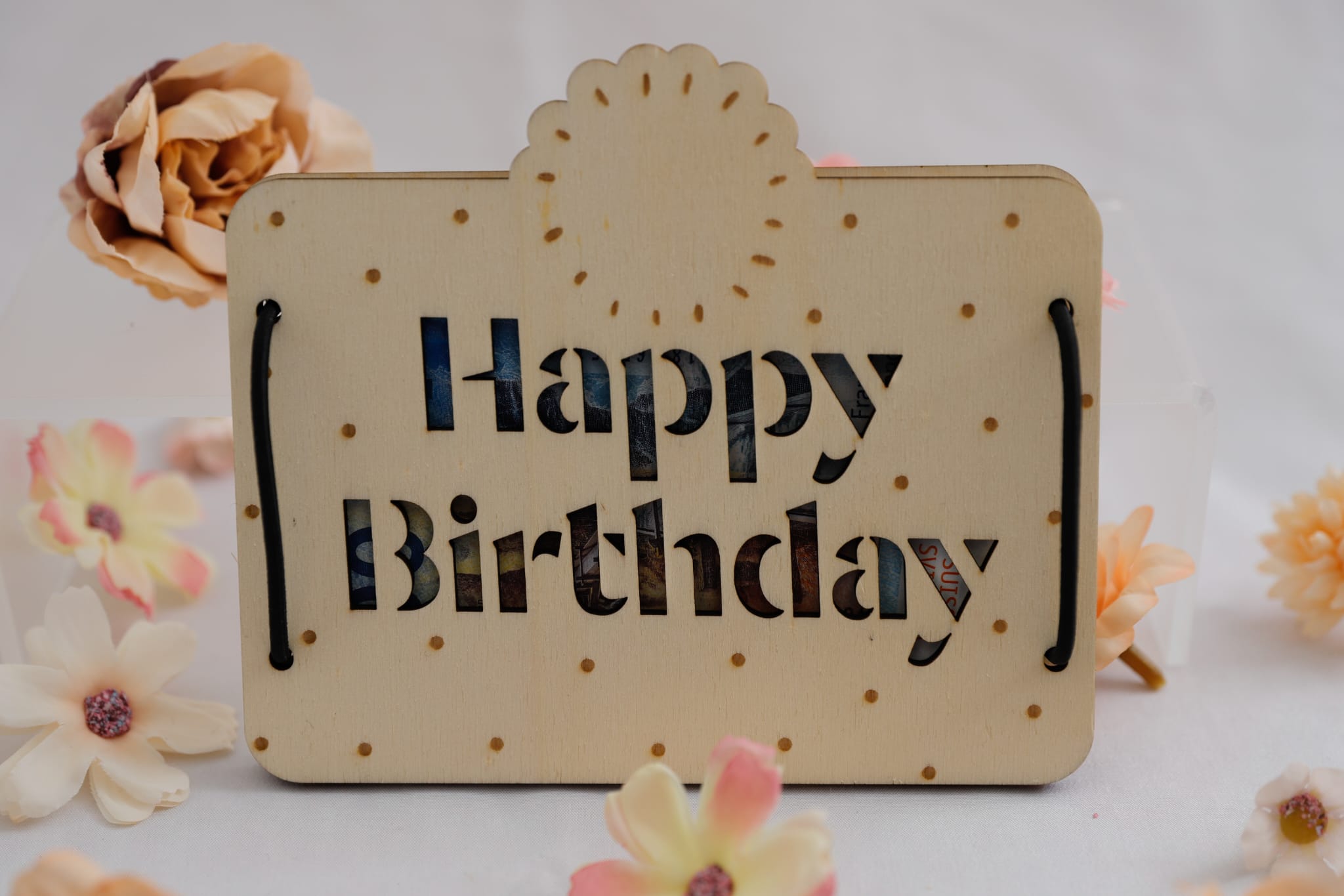 Holzgeschenkkarte "Happy Birthday"